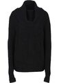 Neu Strickpullover mit weitem Rollkragen Gr. 44/46 Schwarz Damen Pullover