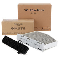 ORIGINAL VW Geruchs- und Allergen Innenraumfilter + Abdeckung GOLF 5 6 PASSAT