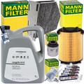 MANN FILTERSET+BOSCH ZÜNDKERZEN+ORIGINAL 0W30 für AUDI A3 8P VW GOLF 6 TOURAN