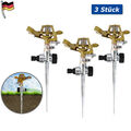 3X Rasensprenger-Metall Impulsregner Kreisregner Rasen Garten Sprenger Sprinkler