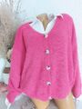 Strickjacke Cardigan kuschelig warm pink rosa fuchsia L 40/42 Neu