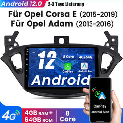 9"Android 12.0 Autoradio GPS Navi 4+64GB Für Opel Corsa E 2015-2019 CarPlay WIFI