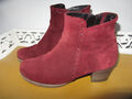 Gabor Damen Comfort Stiefelette Schuhe Gr. 38 weinrot Ankle Echtleder