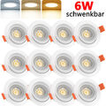 20X LED Einbaustrahler Spots Set 230V Flach Deckenleuchte 6W Rund Einbauleuchten