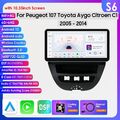 Für Peugeot 107 Toyota Aygo Citroen C1 6+64G CarPlay 10.3"Autoradio GPS RDS WIFI