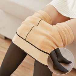 DE Winter Damen Fleece Strumpfhose Gefütterte Thermostrumpfhosen Warme Pantyhose