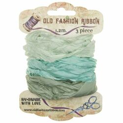 Dekorative VINTAGE Shabby Bänder Set 3 x 1,2 m Wrapping Ribbons, Dekoband OLDZ19