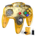 Wireless N64 Controller Gamepad für Nintendo 64 Nintendo Switch PC Mac Klar Gelb