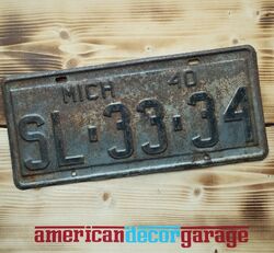 USA Nummernschild/ Kennzeichen/license plate/HotRod/US Car *Michigan 1940 *