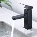 K5 HOMELODY Wasserhahn Bad Schwarz Waschtischarmatur Armatur Waschbecken Eckig