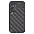 FÜR SAMSUNG GALAXY S24 FE - CARBON FIBER Case Cover Schutz Hülle Tasche SCHWARZ