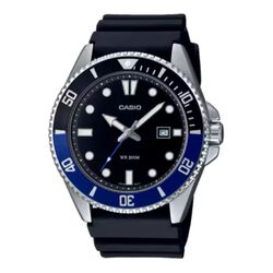 Casio Timeless Collection Armbanduhr Resin schwarz Datum Analog MDV-107-1A2VEF