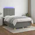 Boxspringbett Matratze LED Dunkelbraun 120x200cm Stoff Bett Doppelbett vidaXL