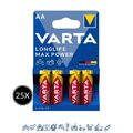 100 x Varta Longlife Max Power / Max Tech 4706 AA Mignon LR6 1,5V - 25 x 4er