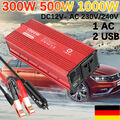 Auto 300W 500W 1000W Spannungswandler Wechselrichter Inverter DC 12V auf AC 230V