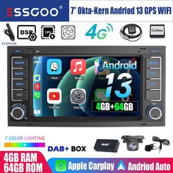 4+64G DAB+ Carplay Android 13 Autoradio GPS RDS +Kam Für VW Touareg T5 Multivan