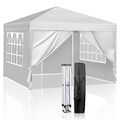 Pavillon Faltpavillon 3x3m Partyzelt Pavillion Pop-Up Wasserdicht UV-Schutz Weiß