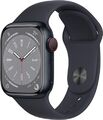 Apple Watch Series 8 [GPS + Cellular, inkl. Sportarmband mitternacht] 41mm Alu G