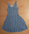 Mädchenkleid Gr.158/164,Marke H&M,weiß mit blauen Blümchen,Träger,gebraucht