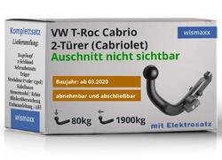 ANHÄNGERKUPPLUNG für T-Roc Cabrio AC7 ab 20 abnehmbar BRINK +13pol E-Satz spez.