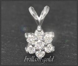 Diamant 585 Gold Anhänger Blume/Stern, 0,20-0,36ct Brillanten Lupenrein, River D