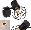 Retro Wand Lampe Flur Strahler Schalter Wohn Schlaf Zimmer Leuchte E27 mit Birne