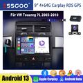 4+64G Autoradio Android 13 DAB+ Carplay Navi WIFI Kam Für VW Touareg 7L 2003-10