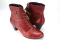 Gabor Gr.40,5 Uk.7 Damen Stiefel Stiefelette Boots Winter Leder Rot TOP F 557