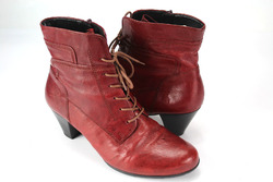 Gabor Gr.40,5 Uk.7 Damen Stiefel Stiefelette Boots Winter Leder Rot TOP F 557