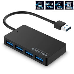 USB 3.0 HUB Verteiler Splitter Adapter Super Speed Datenhub 4 Port für Laptop PC