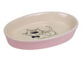 Katzen Keramik Schale oval Katzennapf Futternapf pink 17 x 11 x 2,5 cm 0,12 l 