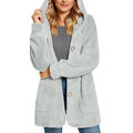 Damen Plüsch Kapuzenmantel Warme Winterjacke Teddyfell Fleece Jacke Mantel Tops