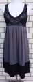 zero-Damen-Kleid ohne Arm-vorn mit Spitzeneinsatz-grau/schwarz-Gr. 38-wie NEU