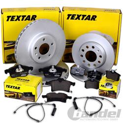 TEXTAR BREMSSCHEIBEN + BELÄGE VORNE + HINTEN passend für BMW 3er E36 nur CompactVA 286x22mm // HA 272x10mm // mit Warnkontakten