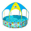 Bestway Kinder Pool Schwimmbecken Planschbecken mit Dach Steel-Pro Gartenpool