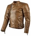 Herren Motorradjacke Jacke Lederjacke Retro Chopperjacke Protektor Braun S-6 XL