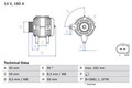 Bosch 0986045340 Generator für AUDI SEAT SKODA VW