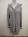 Betty & Co Strickmantel Cardigan Kapuze Taschen grau Gr.38 (Ak4060-53)