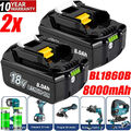 2x 18V 8000mAH Akku Für Makita 6.0Ah BL1860B BL1850 BL1830 1840 Led Ersatzakku