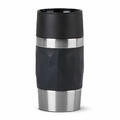 Emsa Isolierbecher Travel Mug Compact, Thermobecher, Edelstahl, Schwarz, 300 ml