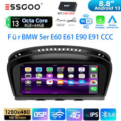 4+64GB Für BMW 5er E60 E61 CCC Autoradio DAB+ 4G Android 13 Carplay GPS Navi RDS