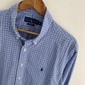 Polo Ralph Lauren Shirt Größe XL X Large Herren blau Gingham kariert Baumwolle schmale Passform