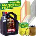 MANN INSPEKTIONSPAKET+MOTUL 5W-40 ÖL passend für 1.4 ALFA MITO FIAT PUNTO 199