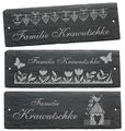 Türschild Namensschild Klingelschild Schiefer Schild mit Familienname 22 x 8 cm