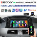 Autoradio DAB+ 8.8" 6+128G Android 13 Carplay Für BMW E90 E91 E60 CCC GPS BT FM