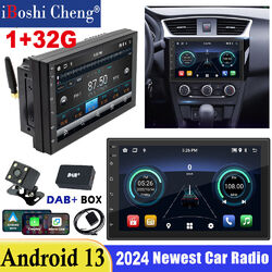 7 inch DAB+ Autoradio Android 13 2 DIN Carplay GPS NAVI WIFIRDS Bluetooth Kamera