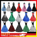 Damen Retro Rockabilly Petticoat 50er 60er Partykleid Abend Vintage Swing Kleid^