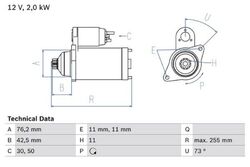 BOSCH Starter Anlasser Startanlage ohne Pfand 0 986 024 360