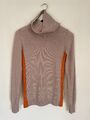 ME+EM 100% Kaschmir Pullover Gr. XS Altrosa Orange Streifen abnehmbarer Schlauchschal