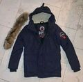 Superdry Everest Herren Parka blau navy Gr. S abnehmbarer Fellkragen OVP €199,99